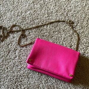 Pink Leather Chain Bag